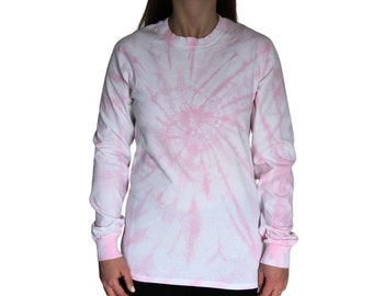 Tie Dye Long Sleeve Pink Spiral T-shirt