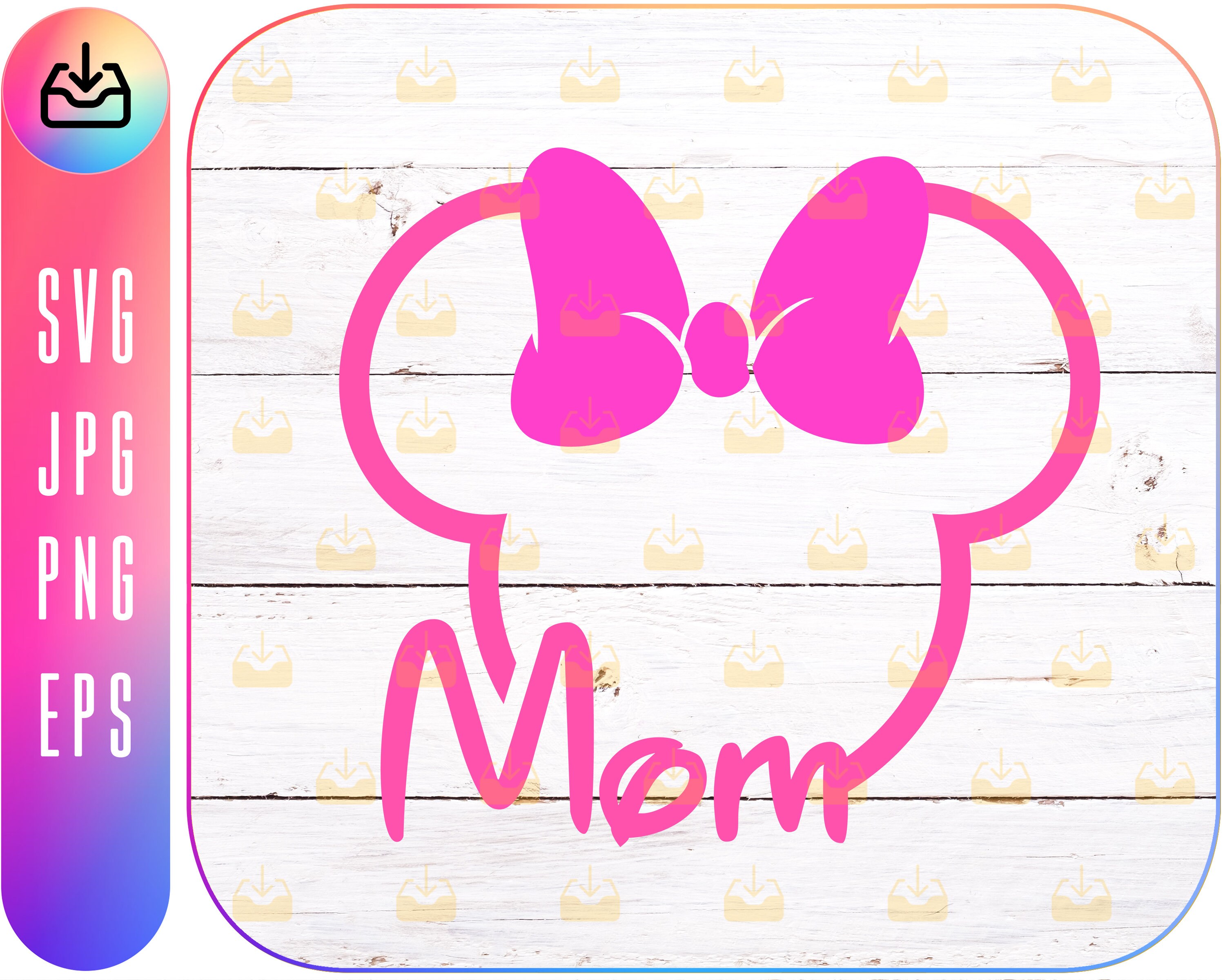 Minniemouse Mom, SVG, Half Sketch SVG, Family Trip SVG, Customize