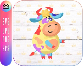 Cow Svg, Girl Cow Svg, Cute Cow Svg, Cow Cricut, Cow Svg For Girls, Baby Cow Svg, Farm Cow Svg, Farm Svg, Cow Cut File, PNG, Toddler Cow Svg