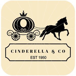 Cinderellla & co est 1950 svg, Cuento encantado desde '50 SVG, Diseño de tributo de cuento de hadas atemporal, Ideal para la elaboración