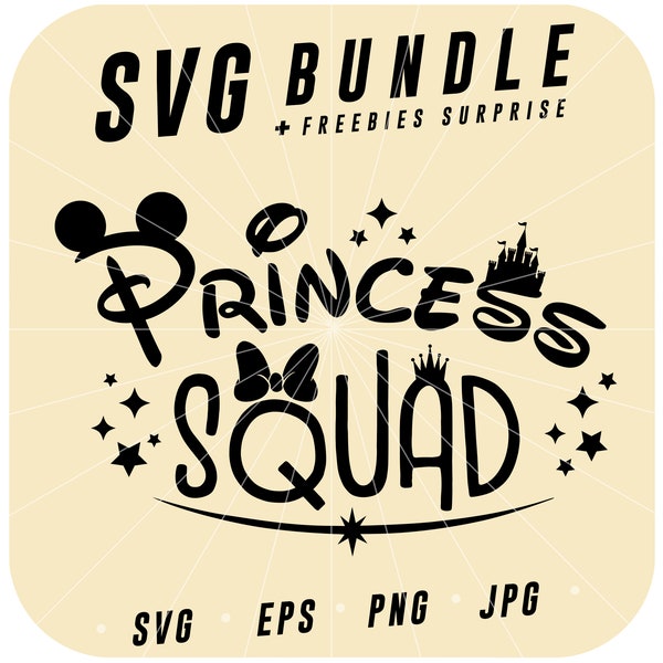 Princess squad SVG, Family Trip SVG, Magical Customize Gift Svg, Vinyl Cut File, Pdf, Png Printable Design File