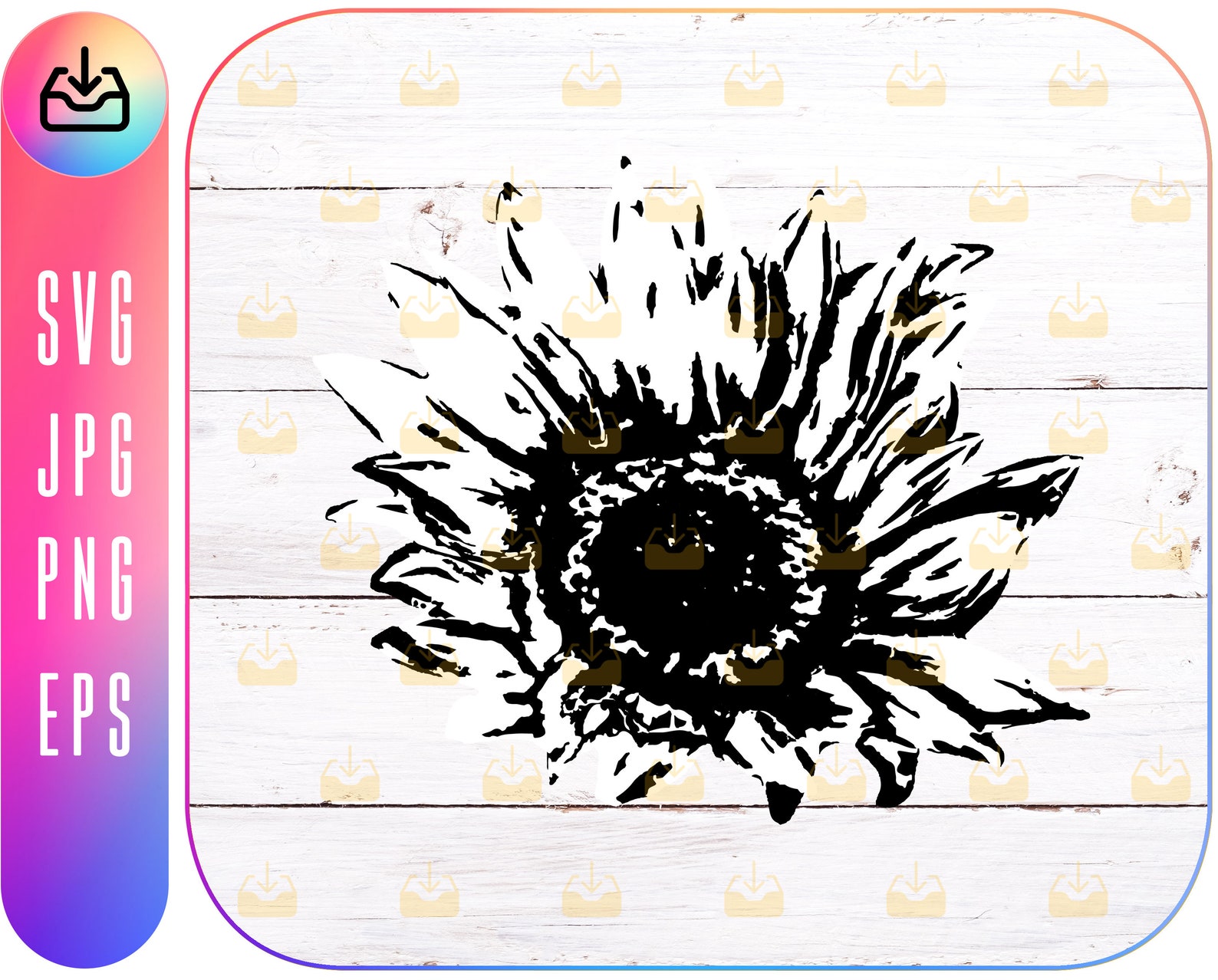 Sunflower SVG Grunge Sunflower Svg Distressed Flower Svg - Etsy