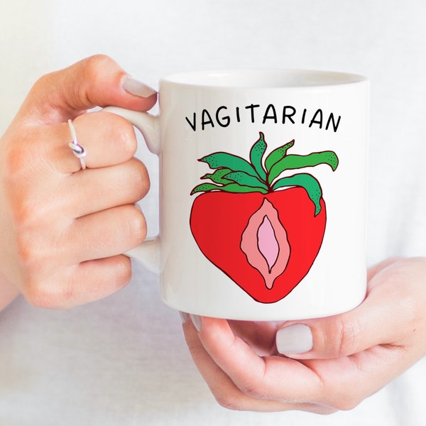 Lesbian Coffee Mug, Valentines Gift for Her, Vagitarian Mug, LGBT Coffee Cup, Rude Ceramic Tea Cups, Funny Lesbian Tea Mug, Sarcastic Gift
