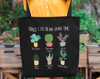 Plant Tote Bag, Plant lady Bag, Plant Gift, Plant Lover Gift, Pnat Tote, Plant Lady, Botanical Gift, Plant Bag, Canvas Plant Tote Bag, Tote