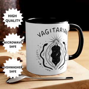 Lesbian Coffee Mug, Valentines Gift for Her, Vagitarian Mug, LGBT Coffee Cup, Rude Ceramic Tea Cups, Funny Lesbian Tea Mug, Sarcastic Gift