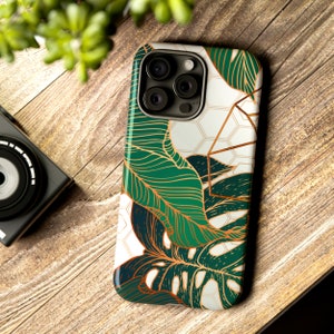 Tropical Palm Leaf iPhone Case: Impact Resistant, Dual Layer