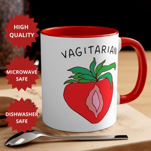 Lesbian Coffee Mug, Valentines Gift for Her, Vagitarian Mug, LGBT Coffee Cup, Rude Ceramic Tea Cups, Funny Lesbian Tea Mug, Sarcastic Gift