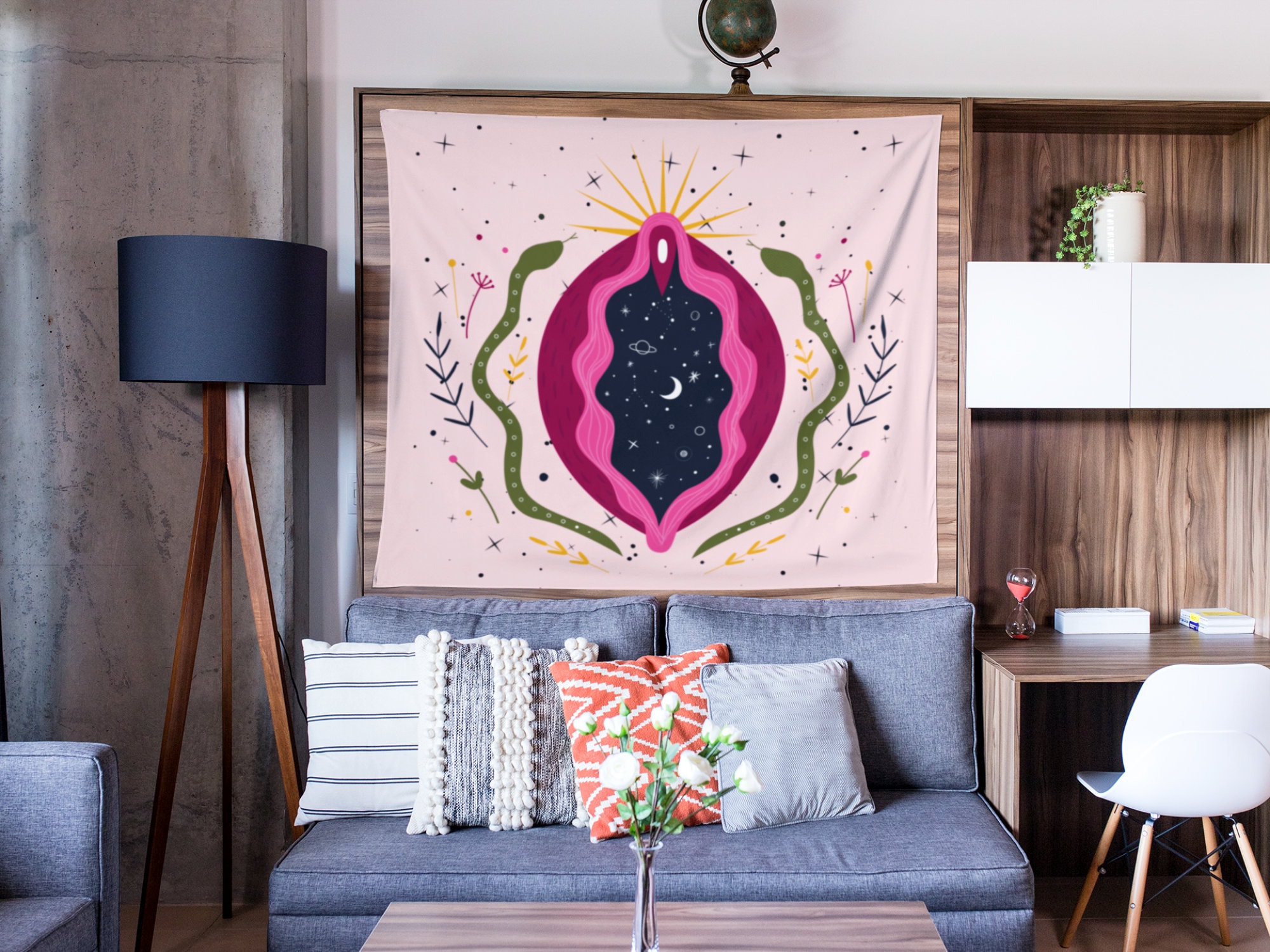 Vagina Tapestry Vulva Wall Art Yoni Inappropriate Gifts - Etsy