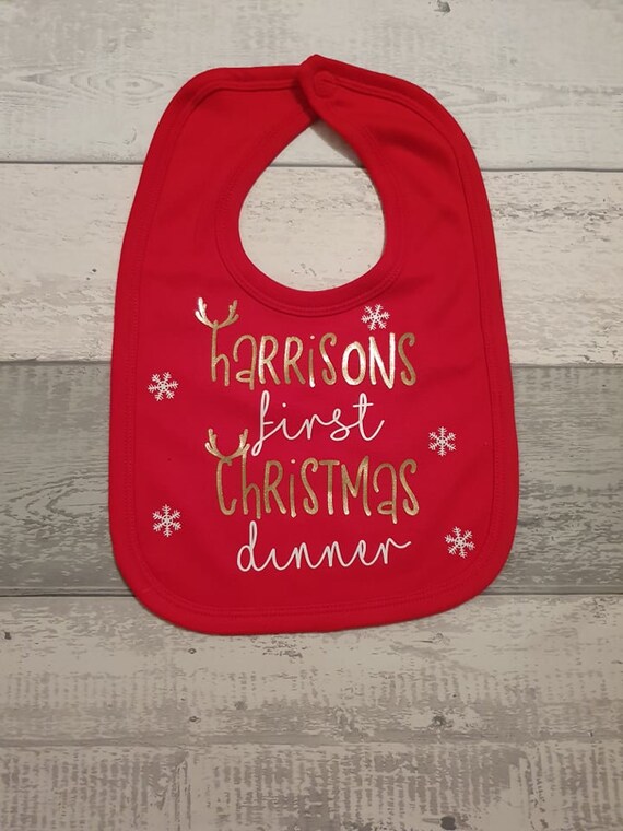my first christmas dinner bib