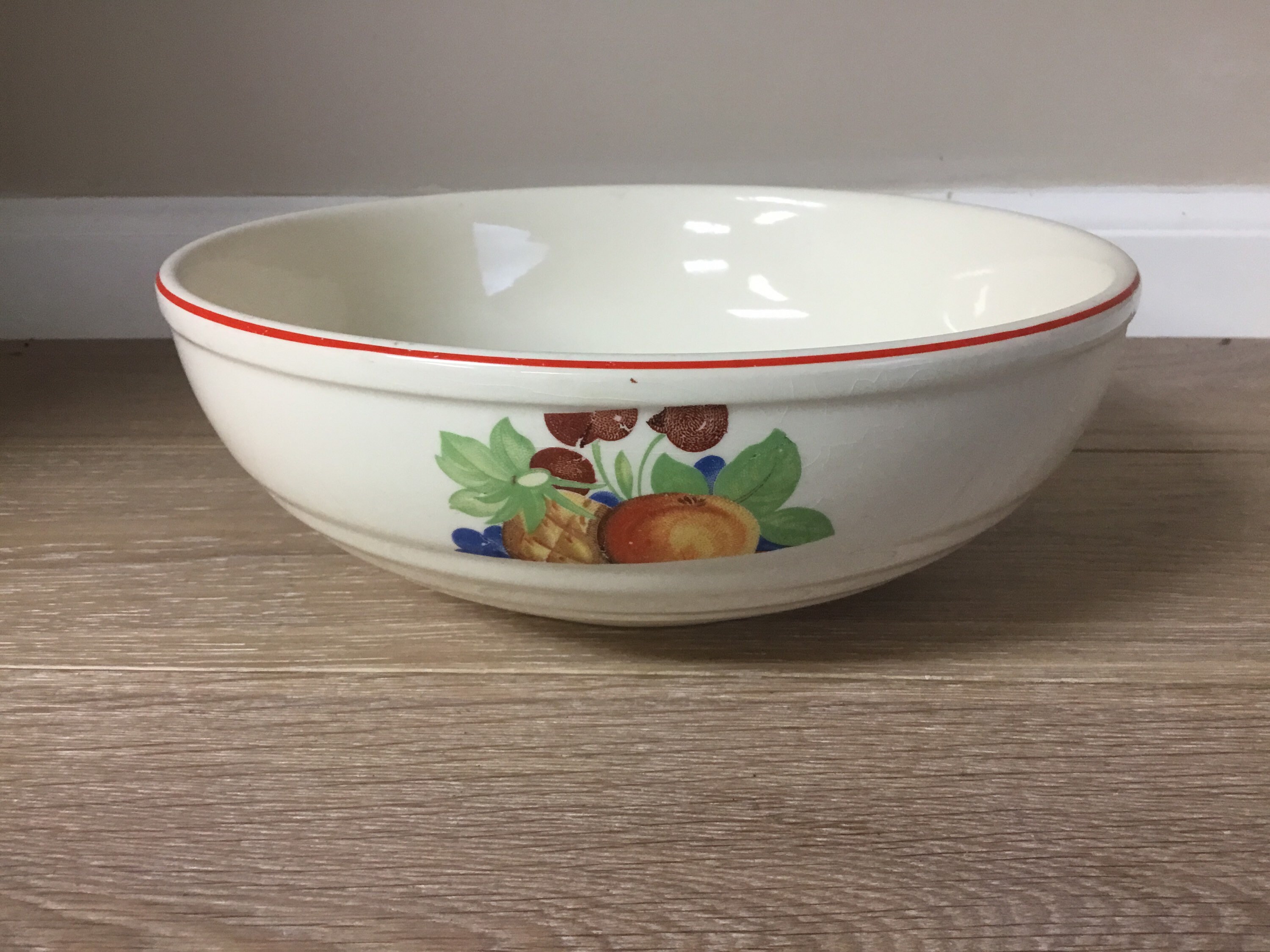 Vintage Bowl Universal Potteries Rare Fruit Pattern Overproof Etsy
