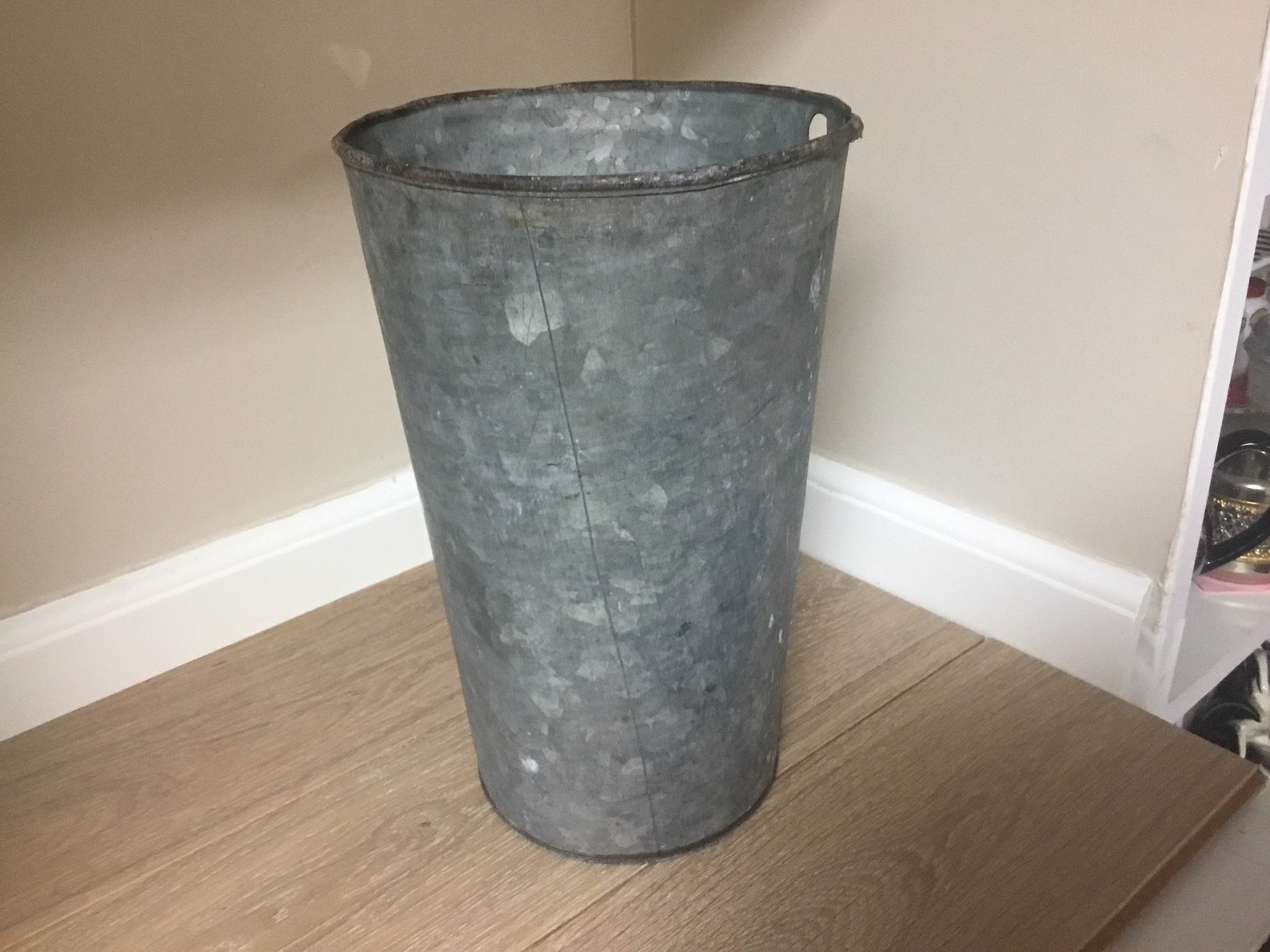 Vintage Galvanized Tall Bucket Rustic French Farmhouse Etsy