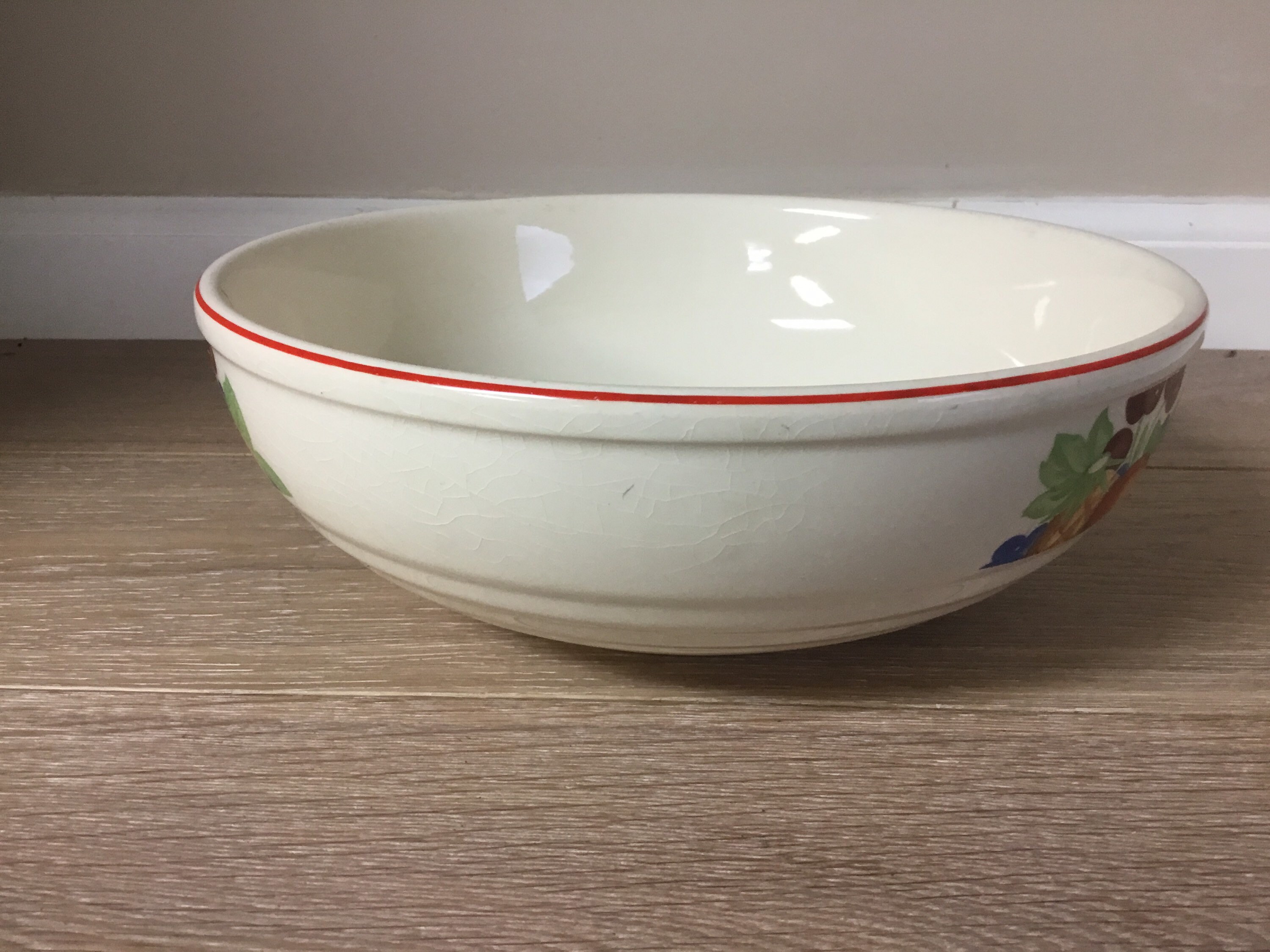 Vintage Bowl Universal Potteries Rare Fruit Pattern Overproof Etsy
