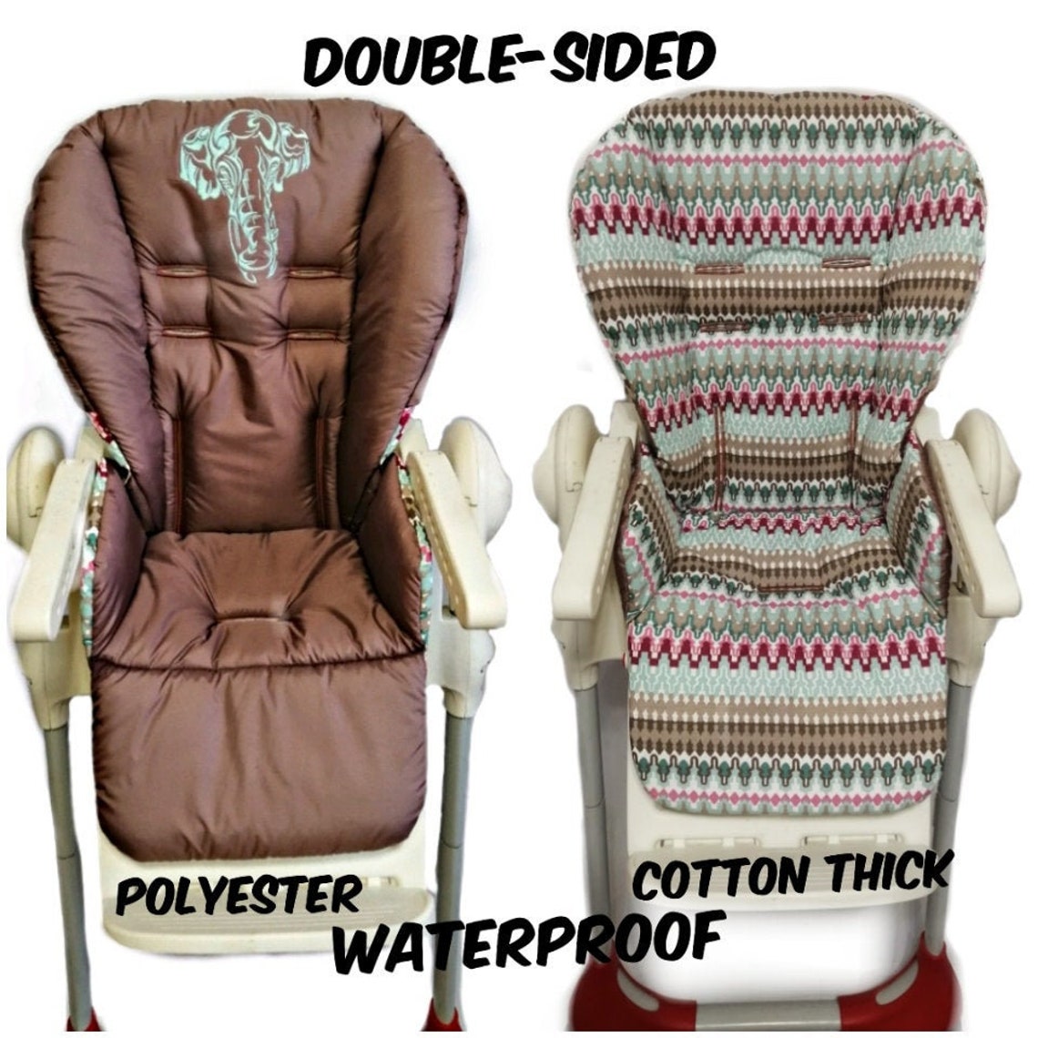 Cover for any high chair Double sided Universalle seat cushion Etsy
