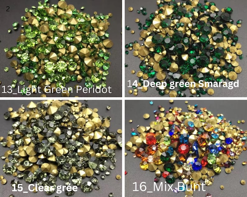 500 Pcs. Mixed SS1-30 / 1-6.5 Mm Rhinestones, Chaton Crystal Glass ...