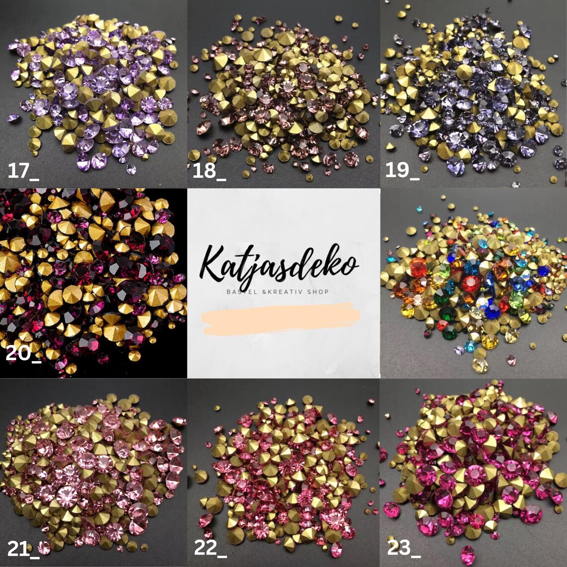 500 Pcs. Mixed SS1-30 / 1-6.5 Mm Rhinestones, Chaton Crystal Glass ...