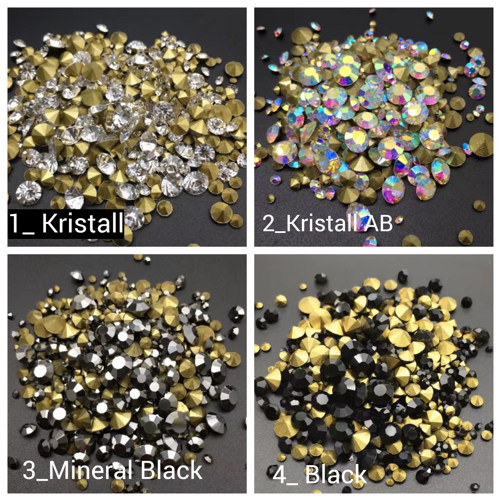 500 Pcs. Mixed SS1-30 / 1-6.5 Mm Rhinestones, Chaton Crystal Glass ...