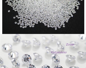 5*10*20*er Pack. Cubic Zirkonia Kristallklar Edelsteine Weiß Rund Brillantschliff Lose SIZE CHOICE