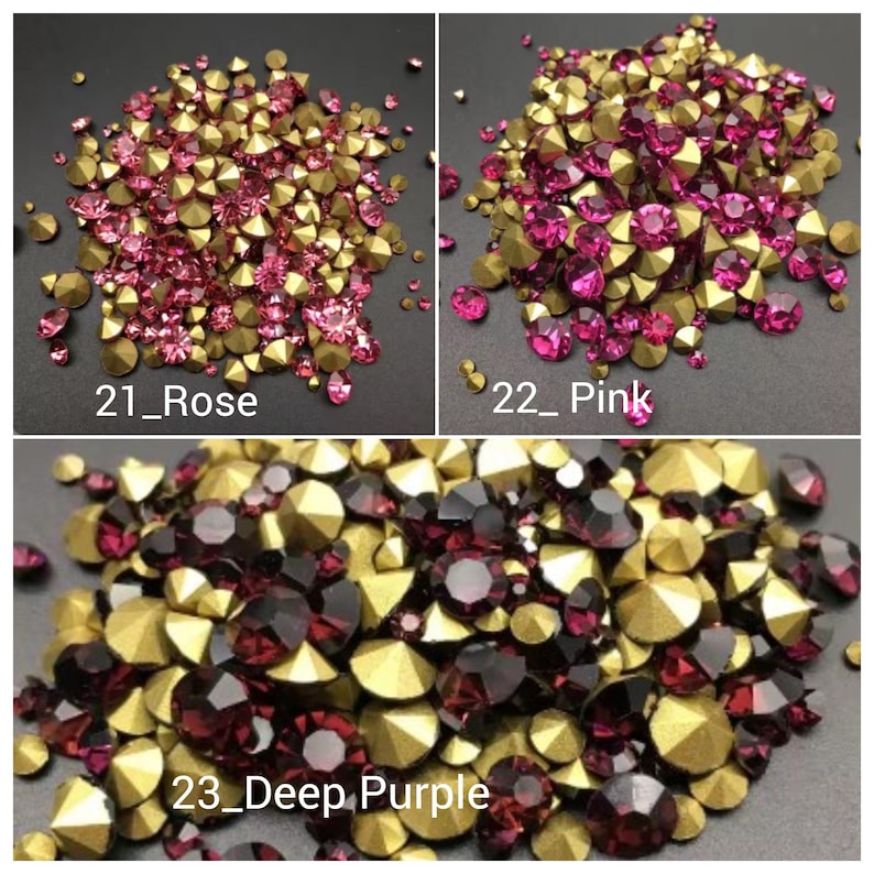 500 Pcs. Mixed SS1-30 / 1-6.5 Mm Rhinestones, Chaton Crystal Glass ...