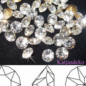 SS1 SS45 Ø1,0 10mm Strass Strasssteine Chaton Crystal Glas Geschliffen Rhinestones Clear Chatons Spitze Rückseite Bild 1