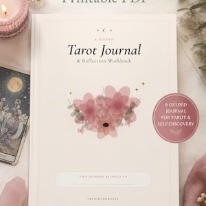 Journal de tarot PDF imprimable | Cahier d'exercices pour le tarot des vecteurs bohèmes | Journal de lecture de tarot | Tarot Débutant et Avancé | Téléchargement numérique
