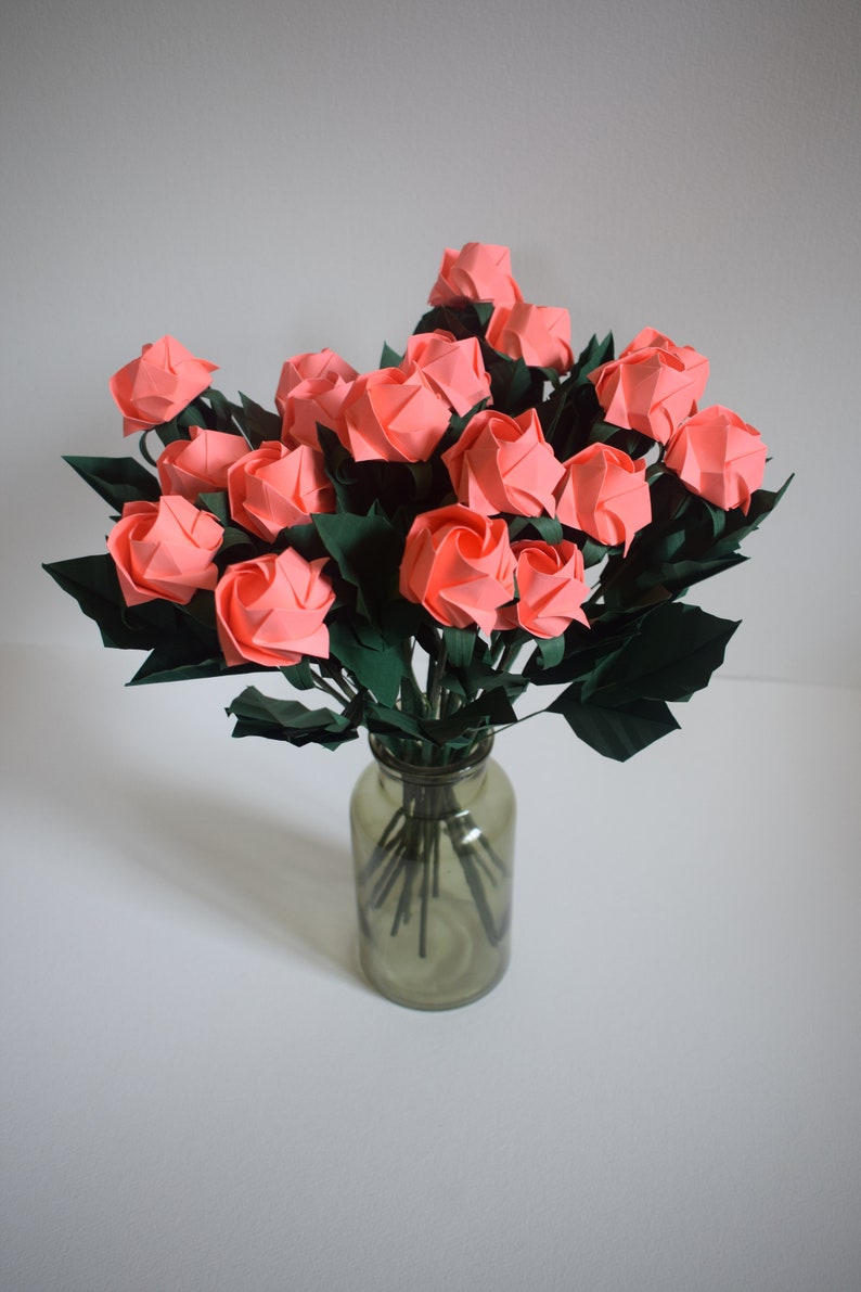 18 Paper Roses. Valentine's Day Gift, Valentine Day, Anniversary Gift ...