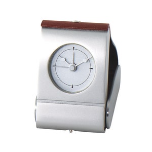 foldable leather/metal alarm clock