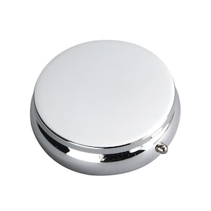 Round pill box silver