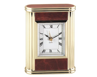 Classic Marble Table Clock with Alarm, Desktop Alarm Clock,