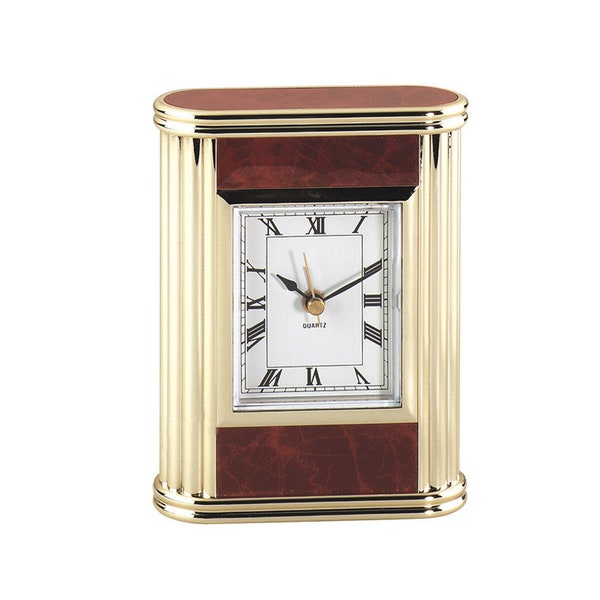 Classic Marble Table Clock with Alarm, Desktop Alarm Clock,