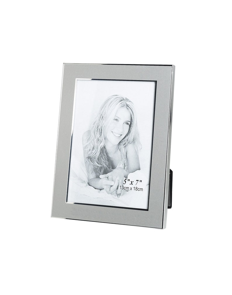 Silver Metal 5x7 Picture Frame 2 Tone Brush Etsy
