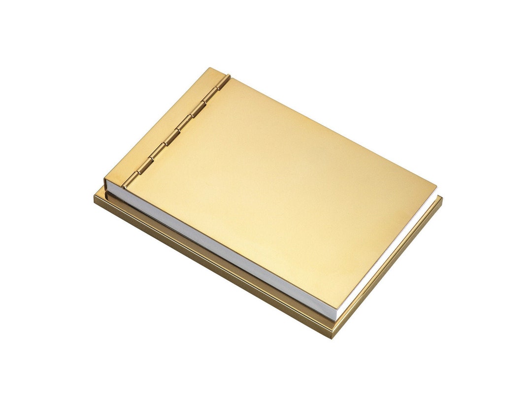 Classic Gold Memo Pad Holder With Standard Size 3.5 X 5 Note Pad paper