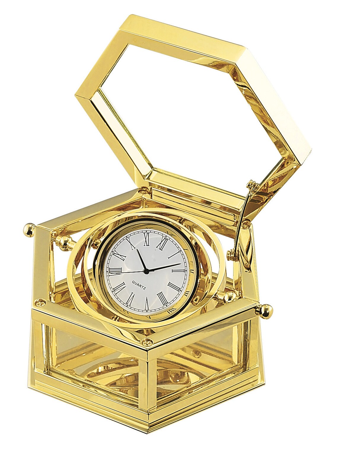 Elegant 24k Gold Plated Hexagon Clock Etsy