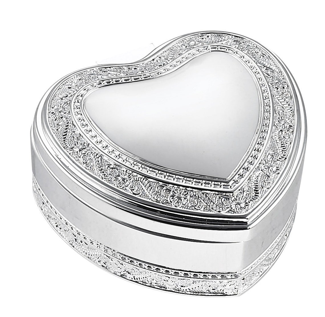 Elegant Silver Heart Box Etsy