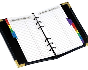 Six ring address book in black