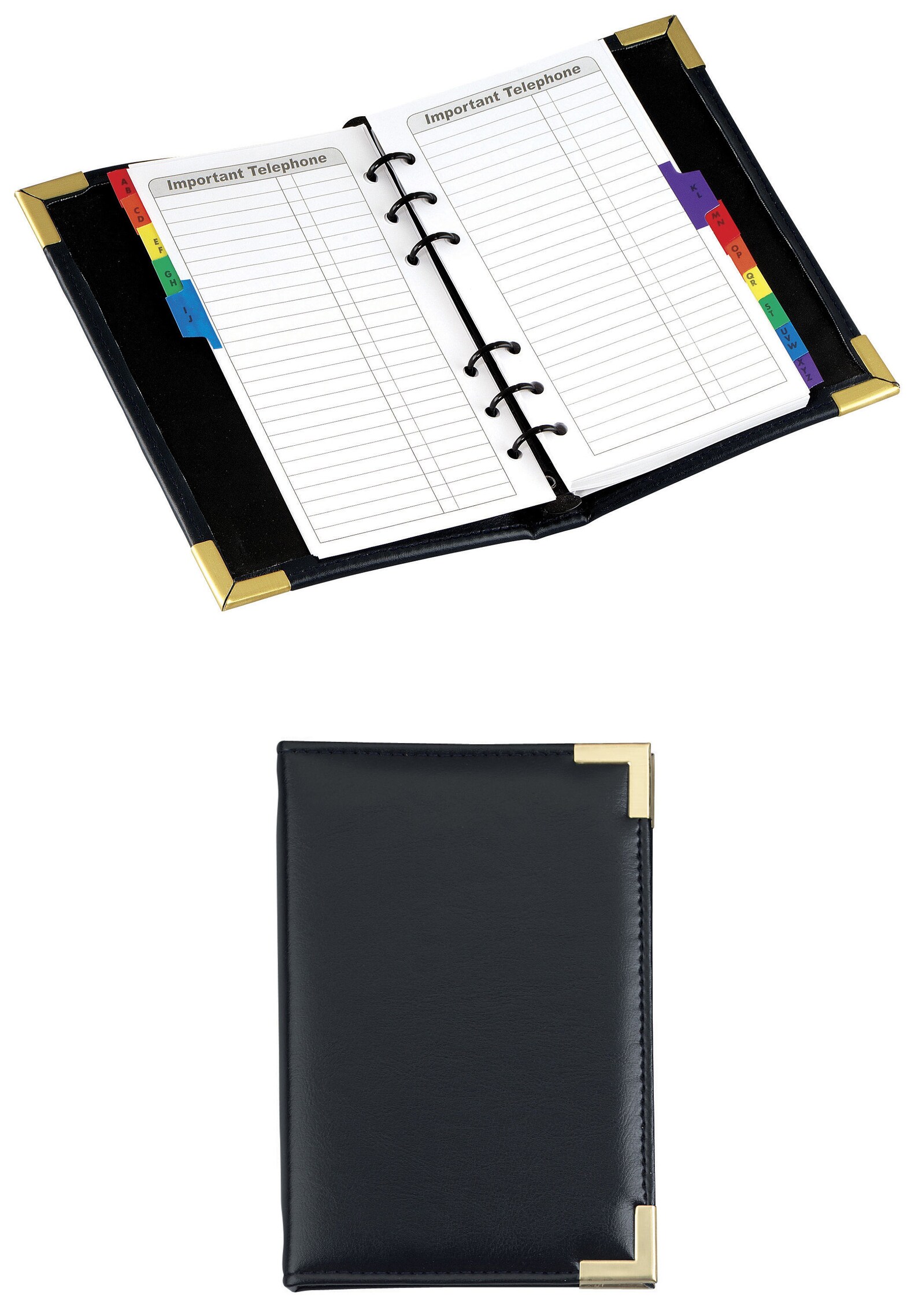 Six ring address book in black Etsy