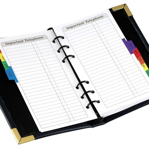 Refill for Six ring address book (set of 2)