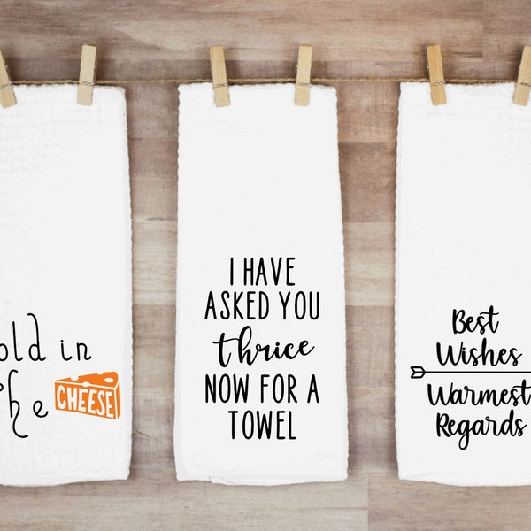 Schitt's Creek Kitchen Towel: Microfiber Waffle Weave, Funny TV Quotes