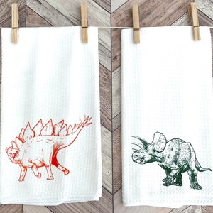 Dinosaur Towels with class & sass, Dino Kitchen Towels, Funny Towels, Kitchen Towels, Bathroom Towels, Gift Towels, Bridal Shower Gifts