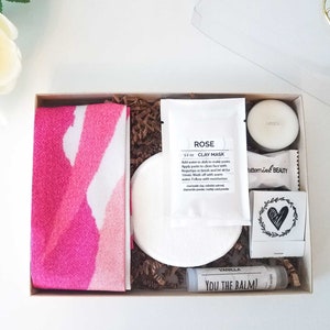 Mini Facial Spa Gift Set - Hair Scarf, Girls&#39; Weekend, Mother&#39;s Day, Thinking of You, Birthday Gift, Travel, Spa Gift, Bridesmaid