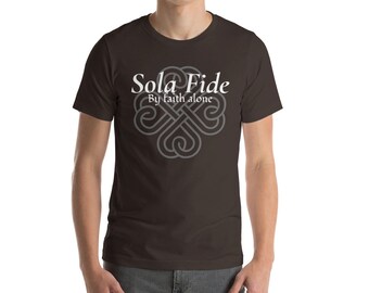 Sola Fide、信仰のみによる T シャツ、メンズ T シャツ、クリスチャン T シャツ、メンズ シャツ、sola Fide シャツ、ギフトのアイデア