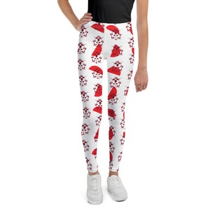 Girls leggings, ladybug print  leggings, white leggings, lots of sizes, gift idea, girls clothes