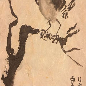 Sumi-e Bird on a Branch