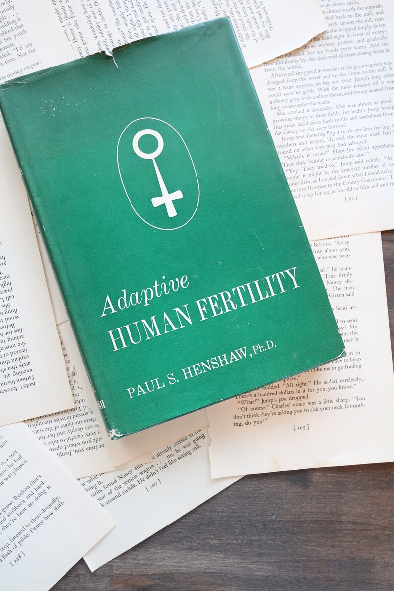 Vintage 1955 Medical Book shops - Adaptive Human Fertility by Paul Henshaw Ph.D