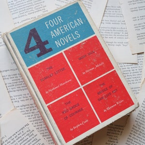 Vintage 1959 Cuatro novelas americanas - Scarlet Letter, Moby Dick, Red Badge of Courage y The Bridge of San Luis Rey