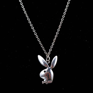 Playboy Bunny Necklace on Silver Plated 18'' Chain ( customisable )