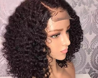 Curly Bob Wig Etsy