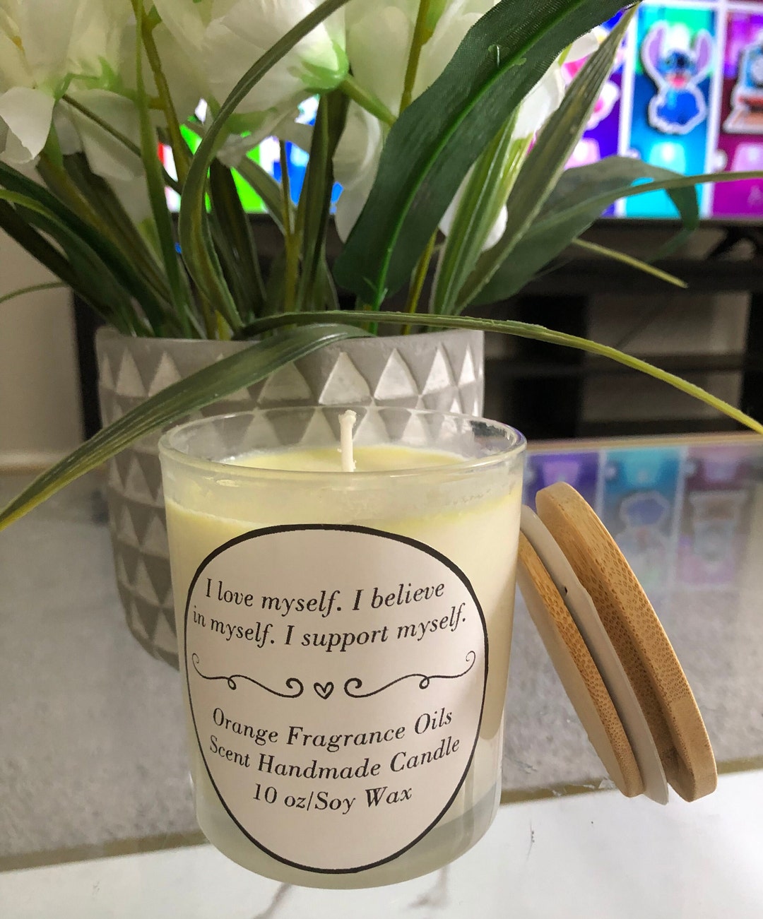 Affirmations Relaxation Candles. Orange Scent 10oz Candles. Etsy