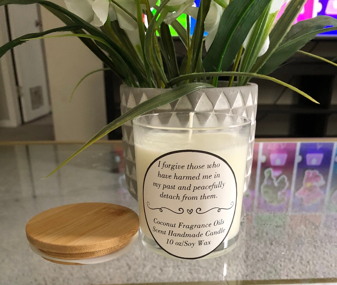 Affirmations Relaxation Candles. Coconut Scent 10oz Candles. Etsy