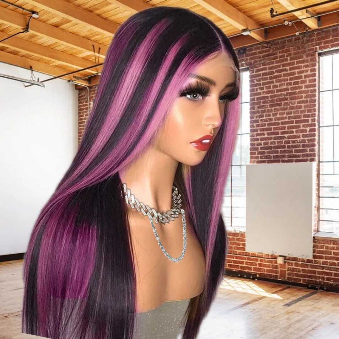 Pink Highlights Wig - Etsy
