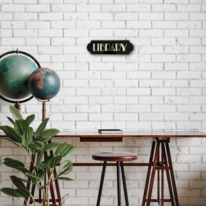 Art Deco Acrylic Library Door Sign Library Decor Gold - Etsy